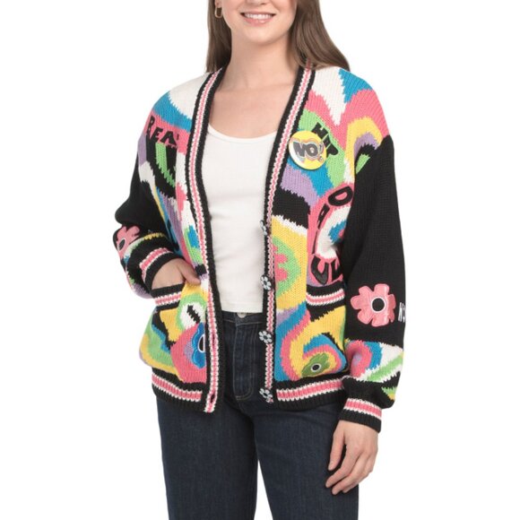 NO! JEANS Black Lets Go Dancing Button Down Cardigan - Picture 1 of 2